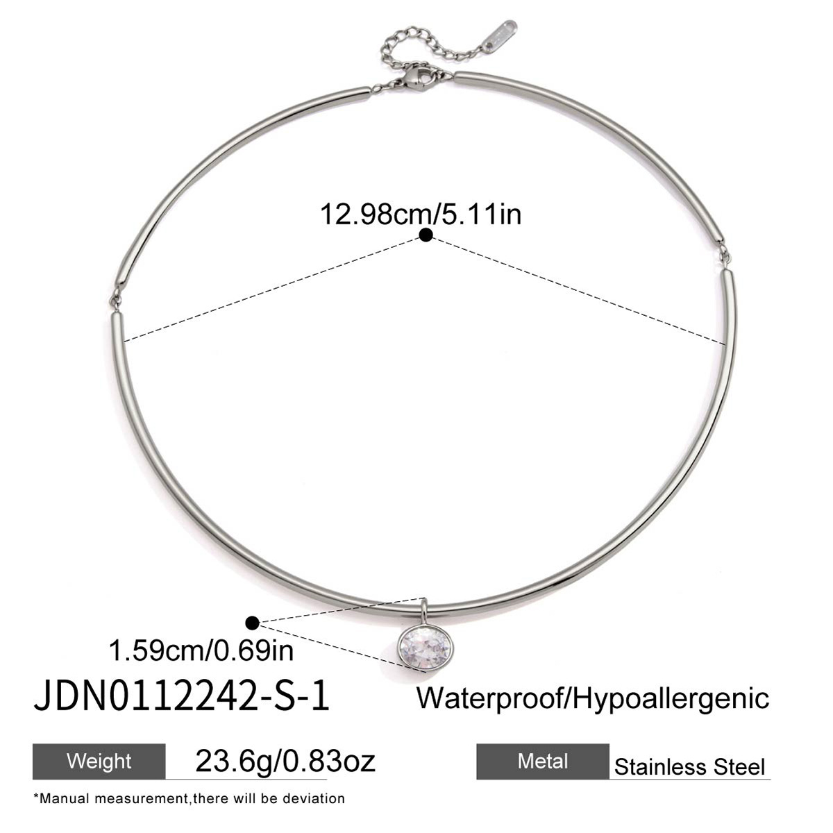 Jieding zircon pendant stainless steel collar women titanium steel necklace accessories women niche accessories