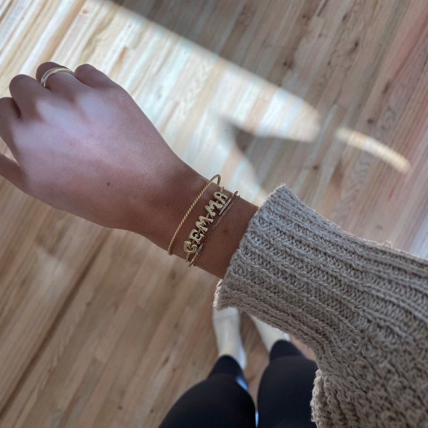 26 Letters DIY Combination Bracelet 18K Real Gold Plated Jewelry