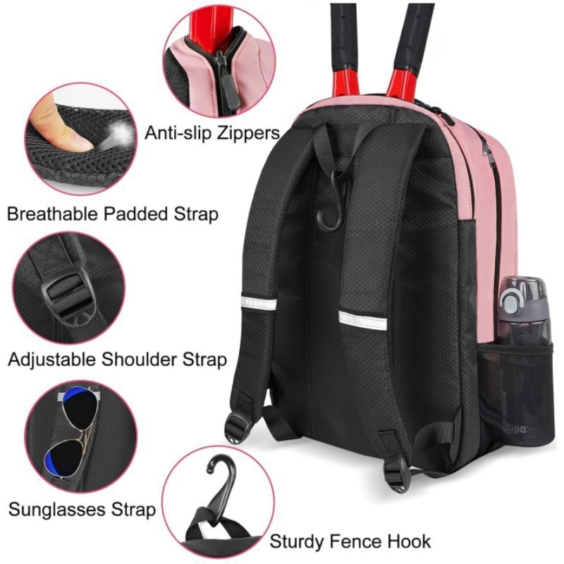 Waterproof Outdoor Sports Tennis Racket Bag Large Capacity Multifunctional Backpack Independent Shoe Compartment Badminton Bag