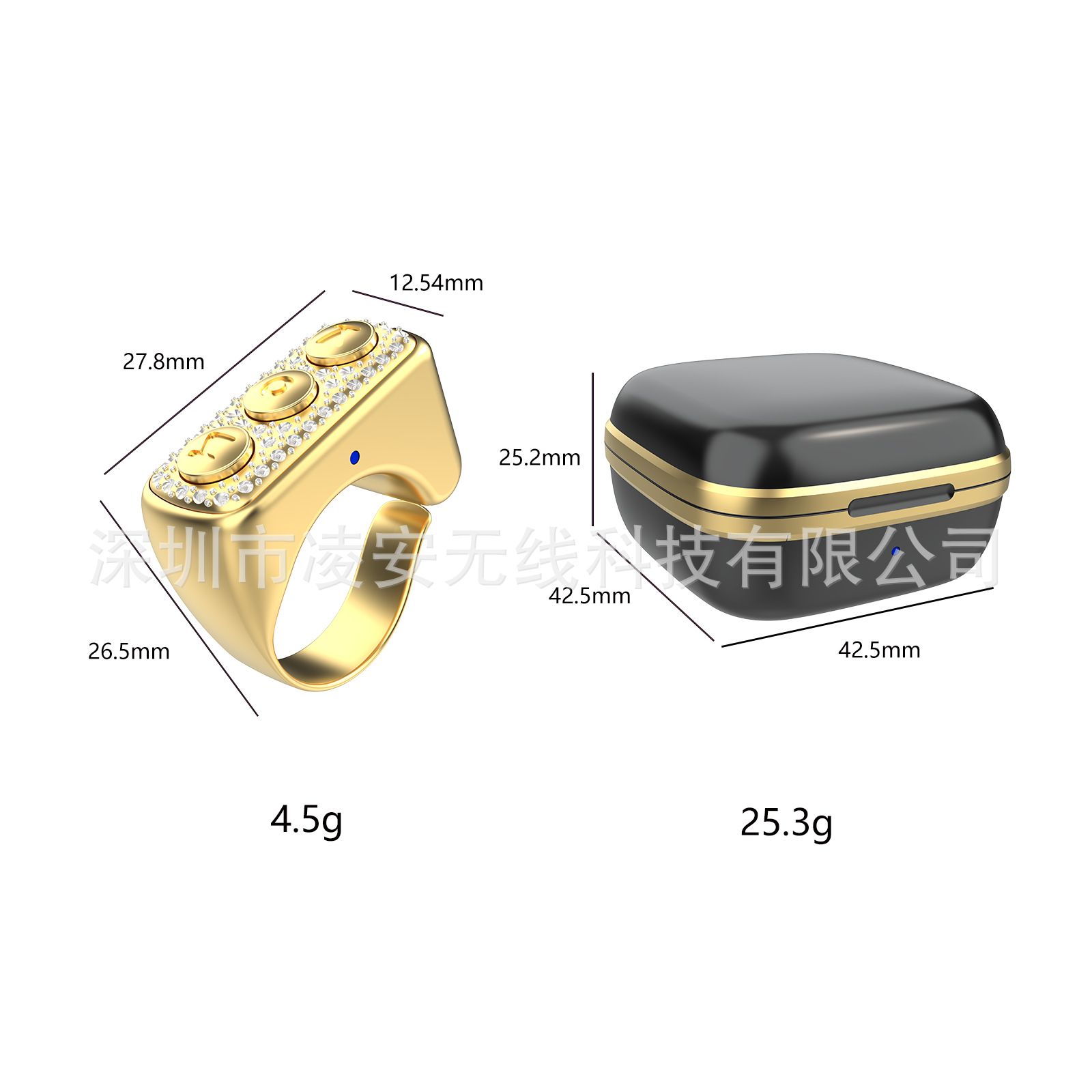 TikTok phone Bluetooth video page turner photo video remote control smart diamond inlaid ring finger ring