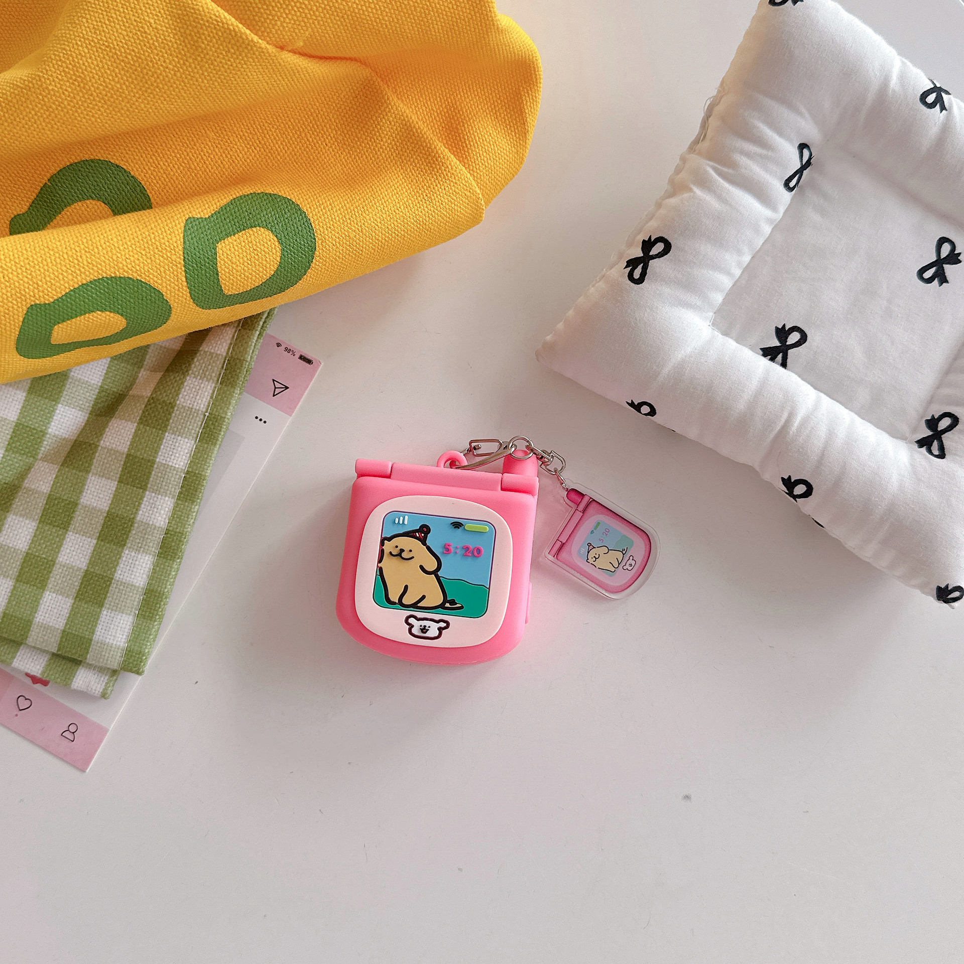 粉色小狗+挂件 · S码