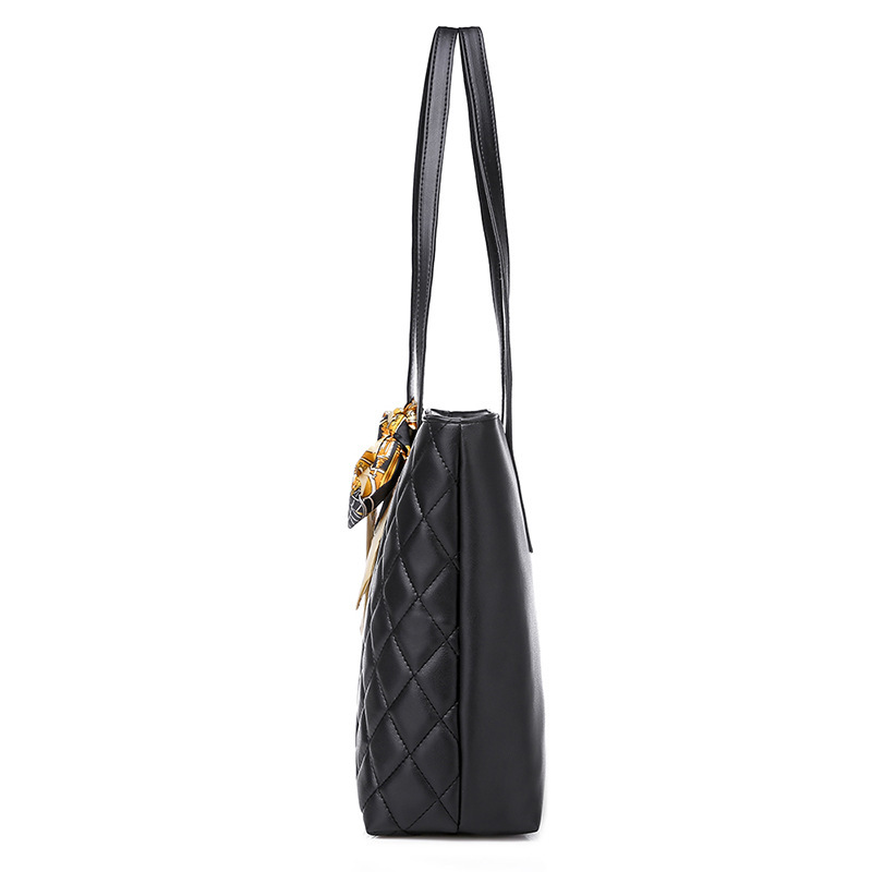 2024 new women's tote bag casual diamond scarf large capacity shoulder handbag