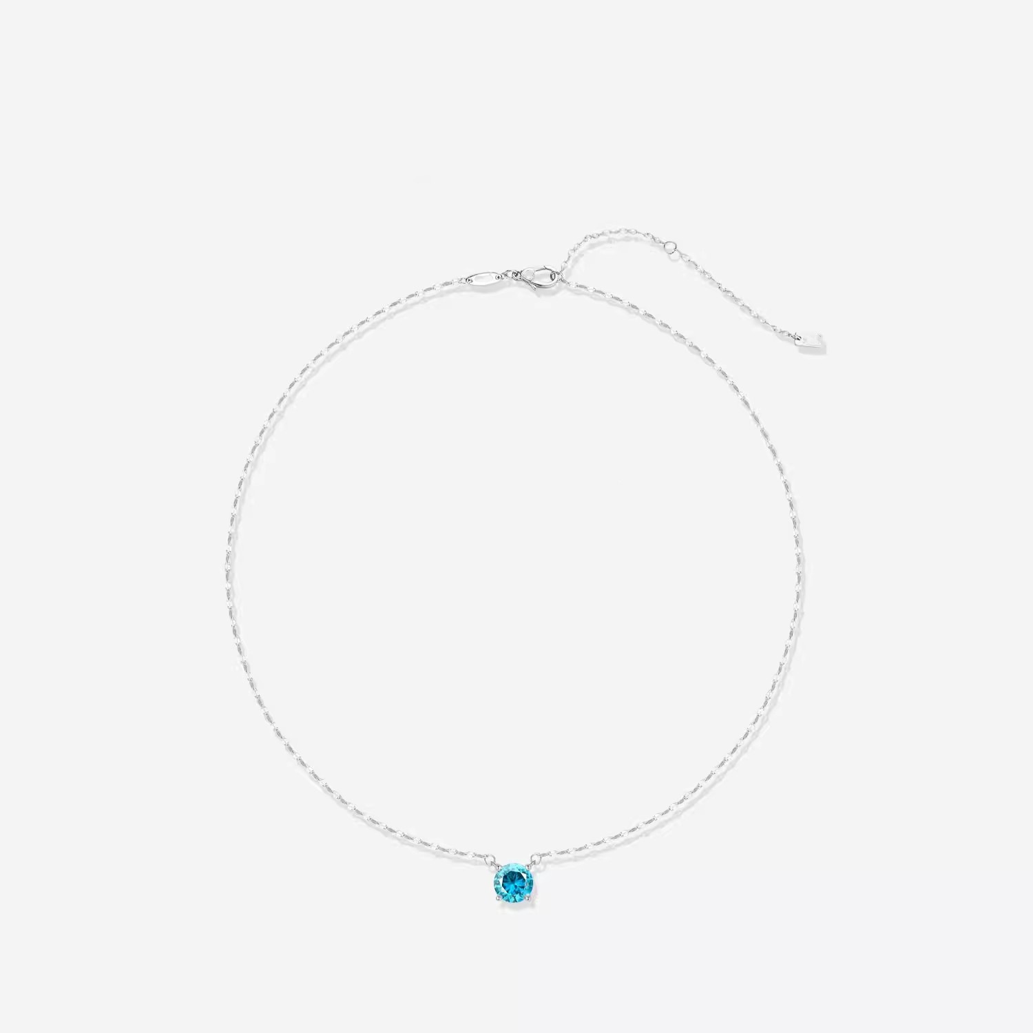 Lip chain nose shit diamond necklace neck drop of tears four-prong mini single diamond sea blue zircon pendant锁骨 chain