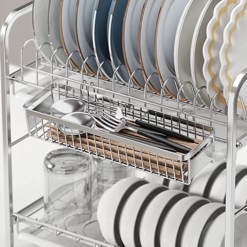 304 stainless steel disinfection cabinet chopstick box kitchen tableware chopstick spoon storage box drawer household drain chopstick basket