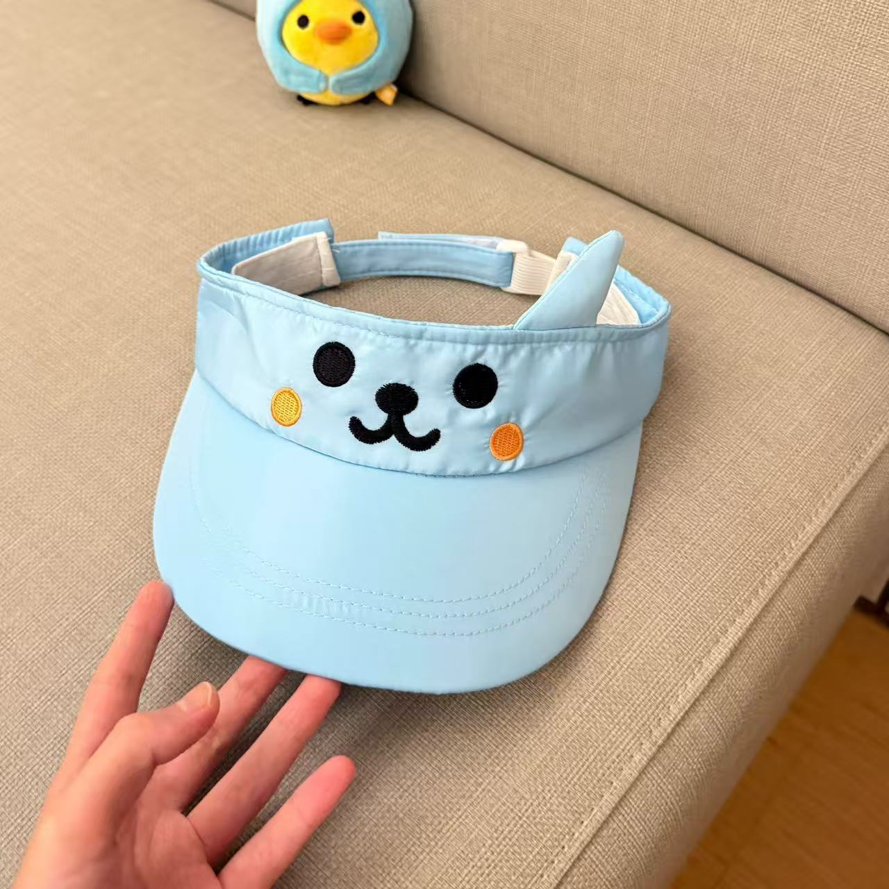 HelloKitty Sun Protection Hollow Top Hat, Cute Sunshade Hat, Face Slimming, Cartoon Kitty Cat, Face Slimming Hat