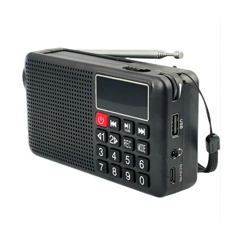 Hand-Crank Power Generation War Preparedness Disaster Emergency Radio Outdoor Solar Multifunctional Flashlight Power Bank Card Insert