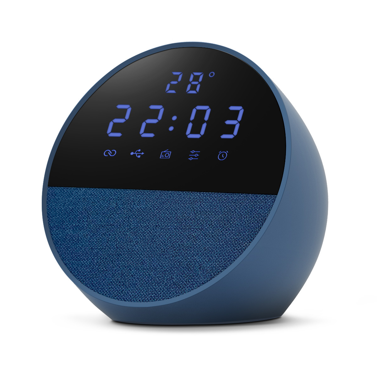 Mini desktop audio screen display smart clock alarm clock portable with temperature radio wireless Bluetooth speaker