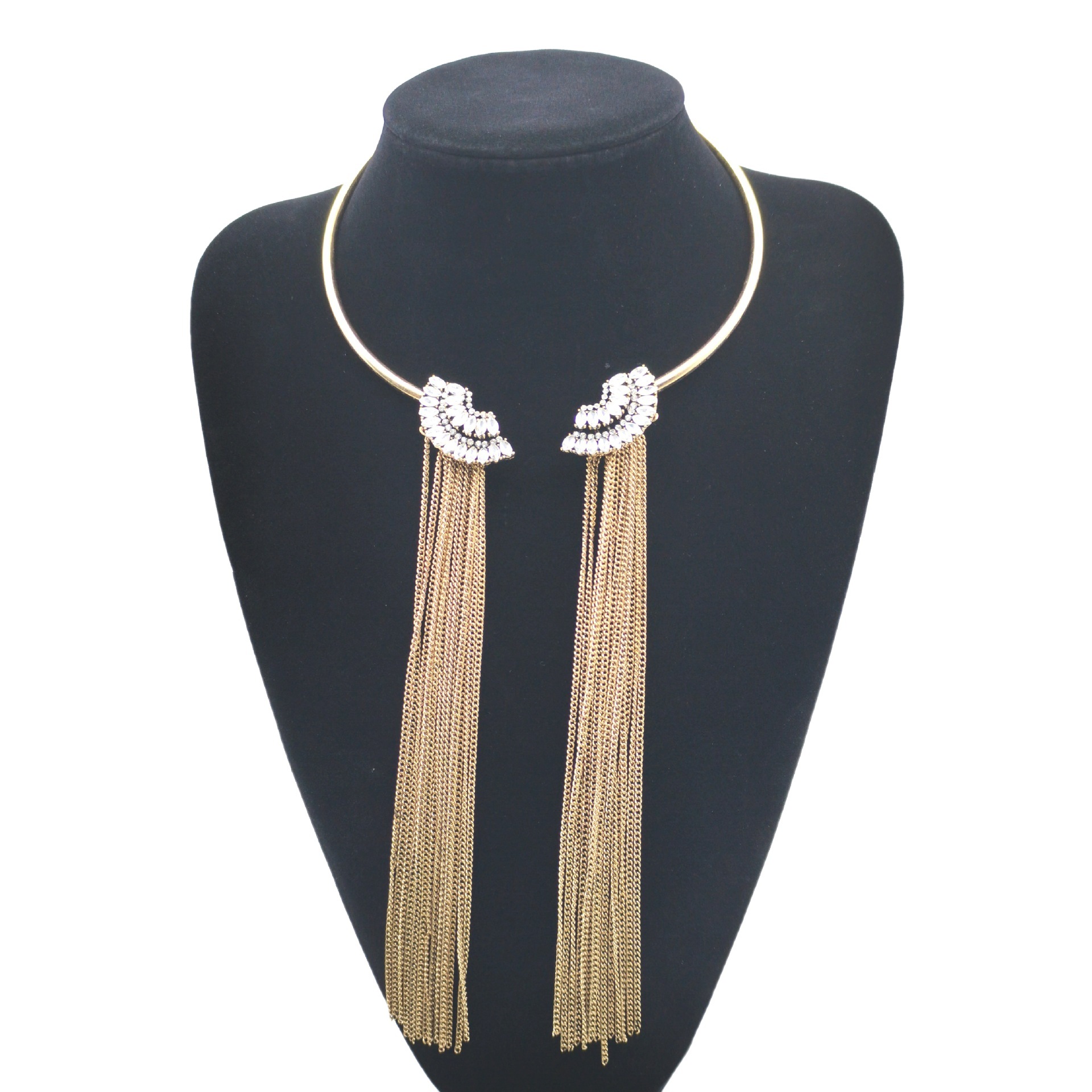 Turquoise choker carved simple exaggerated necklace accessory