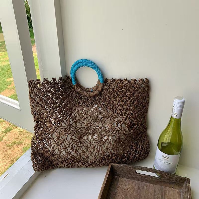 New niche straw woven hollow-out hand-woven bag summer handbag beach women