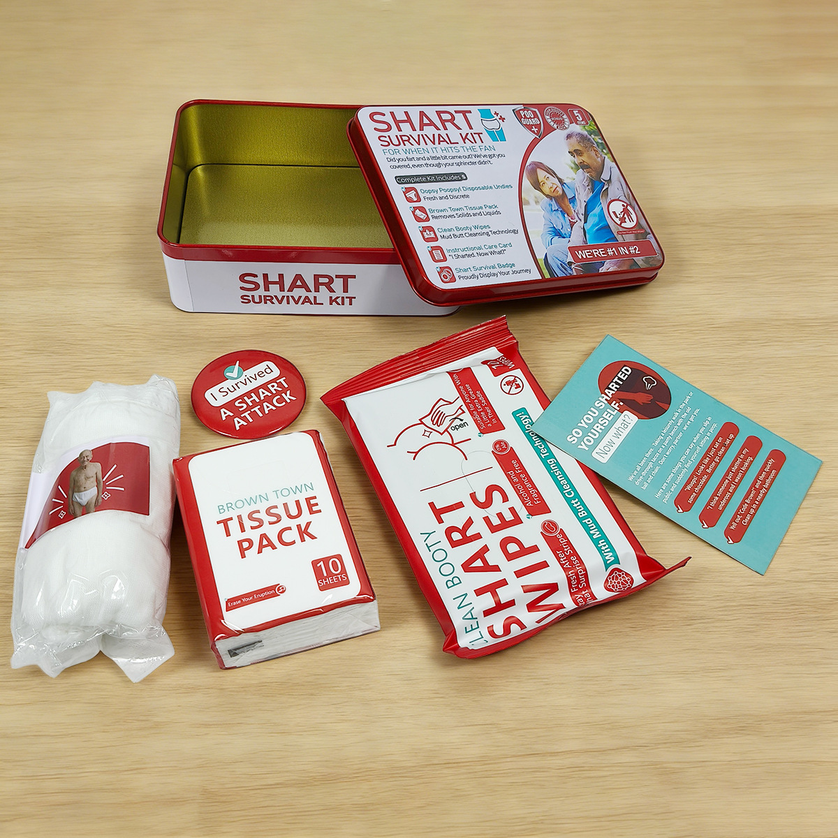 Funny Shart Survival Kit, new product, metal prank toy