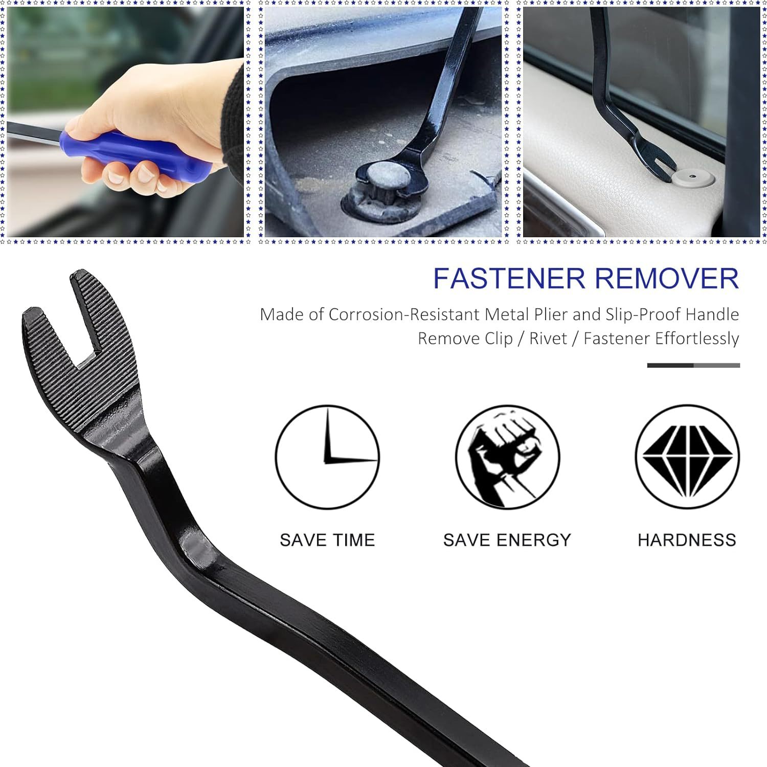 Car Clip Screwdriver Glue Clip Screwdriver Door Panel Removal Tool Pry Bar Modification Pry Bar 6-Inch Sheep Horn Nail Puller
