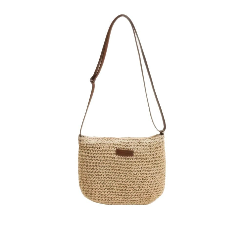 Summer Large Capacity Single Shoulder Straw Woven Bag New Handwoven Crossbody Bag Women's Vacation Beach Bag