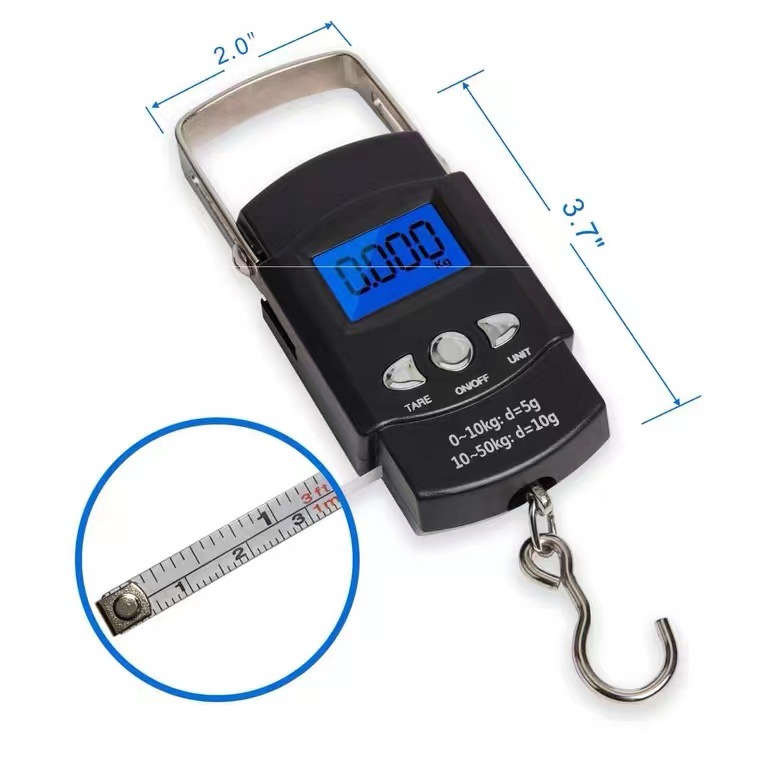 electronic scale portable hanging scale with tape measure luggage scale mini fishing scale express scale