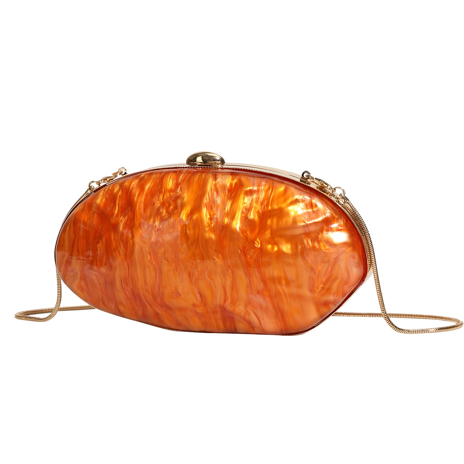 2025 New Shell Egg Acrylic Clutch Bag Evening Bag Banquet Party Evening Dress Bag Chain Women's Bag