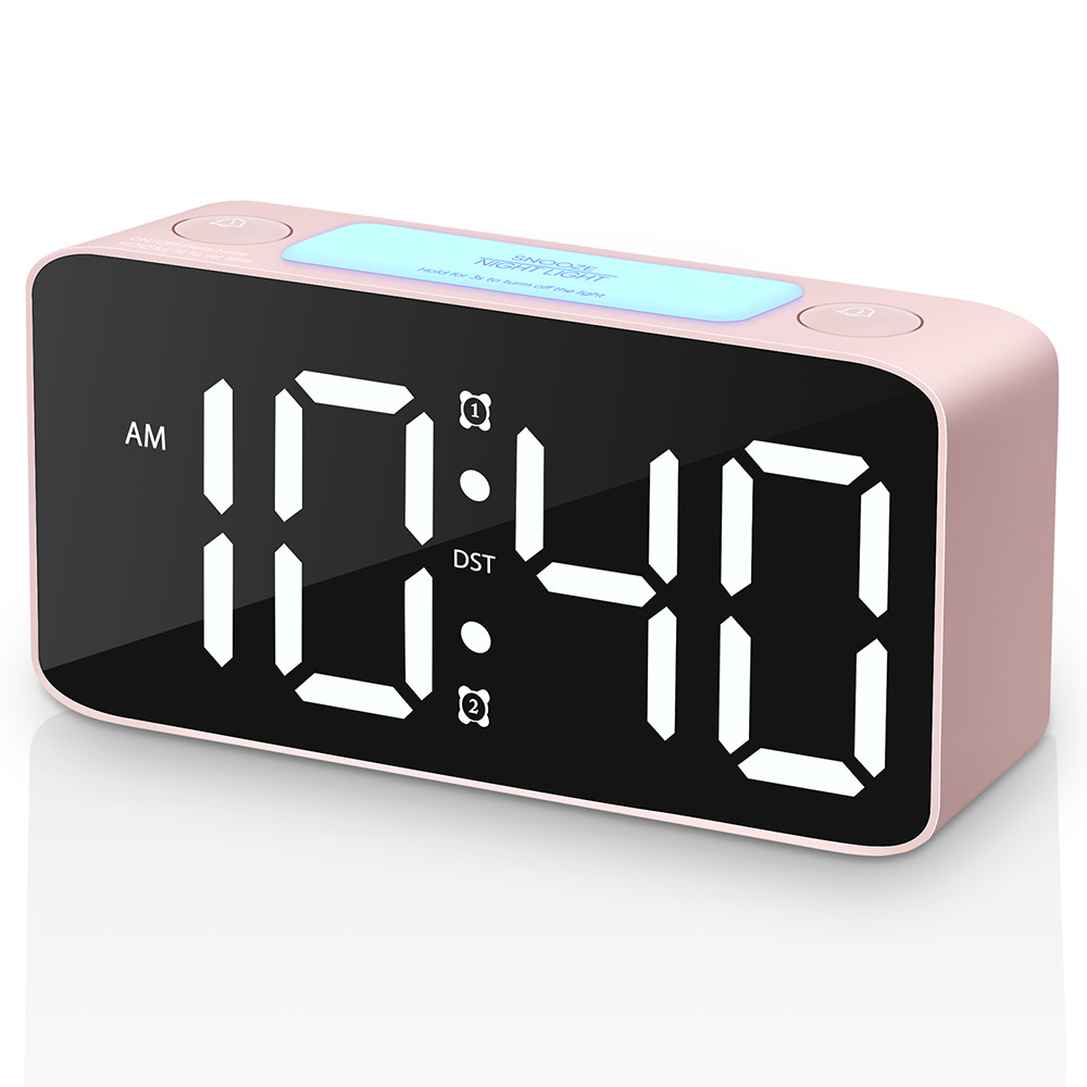 RGB large character large screen super loud LED clock student alarm clock table clock 15 color changing screen clock 10 minute alarm