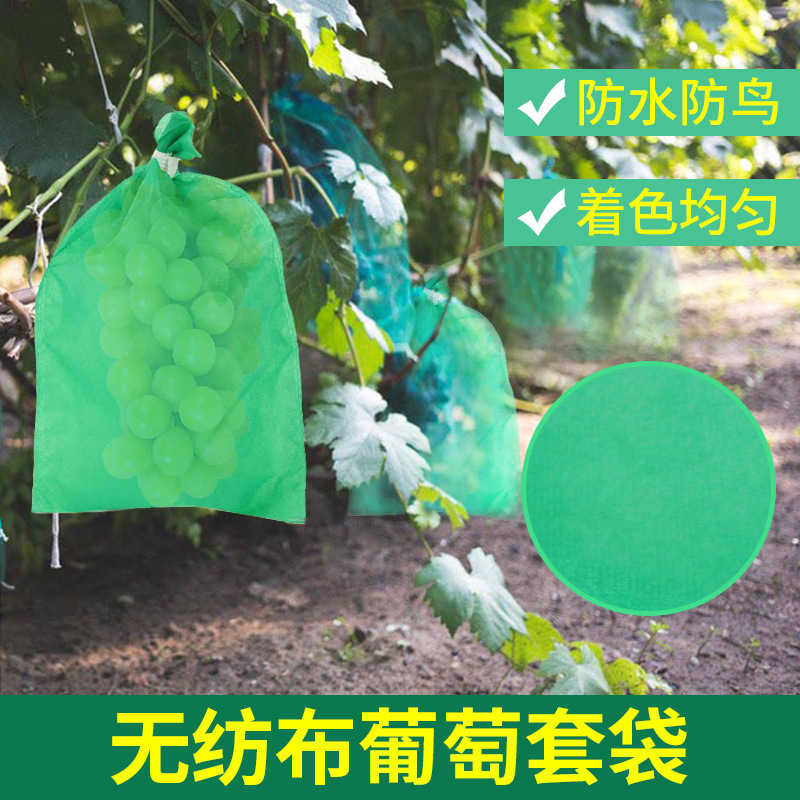 Binding wire grape bag green sunshine rose special breathable bird-proof non-woven grape bag fruit bag