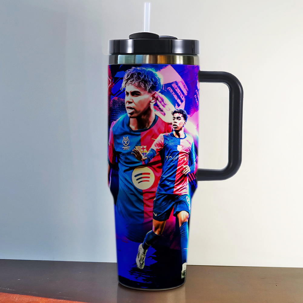 Stainless steel thermal cup Tumbler car cup World Cup football star custom 40OZ large capacity ice霸 cup
