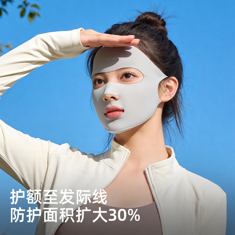 New Sun Protection Face Mask Full Face Women Running Cycling UV Protection Ice Silk Breathable Mouth Nose Exposed Facekini XKZ77