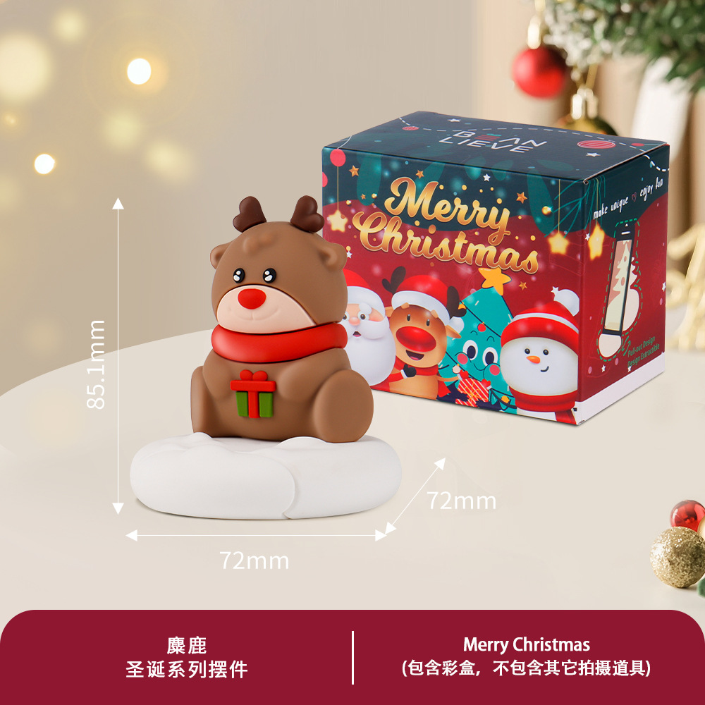 Christmas Phone Stand Cute Santa Gift Desktop Phone Stand Snowman Decoration Small Ornament