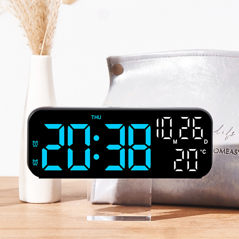 New Electronic Clock Simple Alarm Clock Multifunctional LED Clock Multiple Alarm Groups 9 Inch Clock 2802