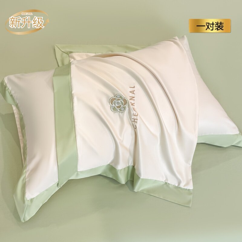 【新升级】【一对装】奶白川绿【冰凉透气 舒睡无压痕】 · 48cmX74cm