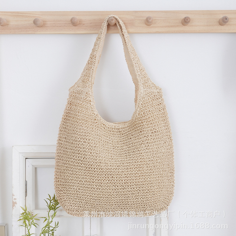 Summer popular shoulder bag, straw woven bag, daily commuting woven bag, vacation shoulder bag