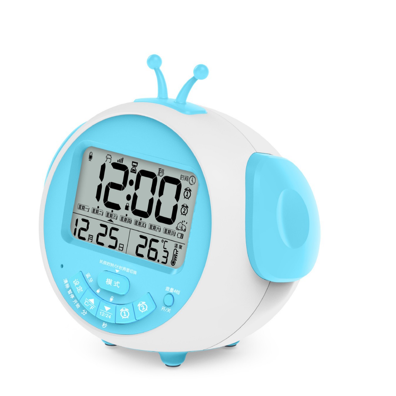 New Cartoon Chinese Voice-Reporting LCD Children Alarm Clock Student Desktop Clock with Alarm and Countdown Electronic Clock