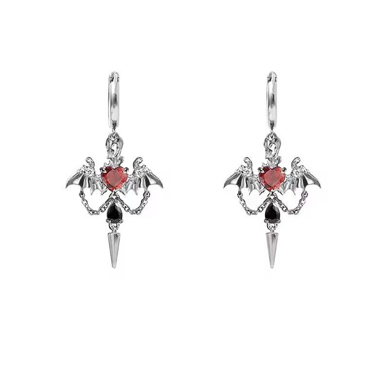Gothic Demon Wing Pendant Earrings Unisex Ear Cuff Sweet Cool Ear Accessories