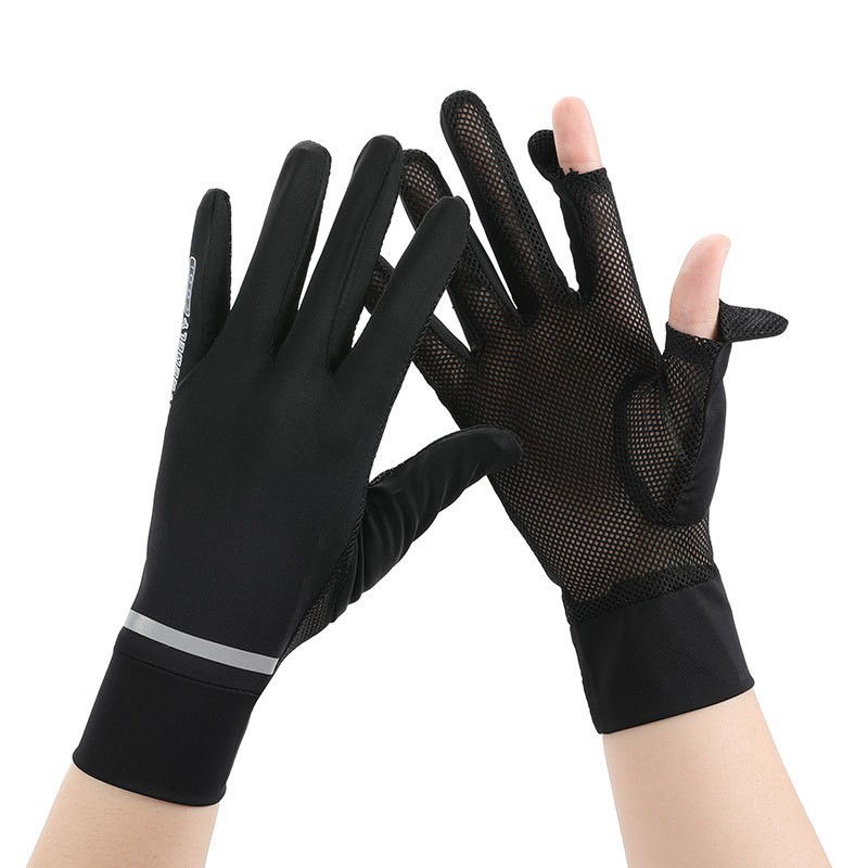 Sun Protection Gloves for Women, Summer Thin Style, Anti-Uv, Outdoor Cycling, Electric Bike Driving, Sunshade, Non-Slip, Fishing, Ice Silk