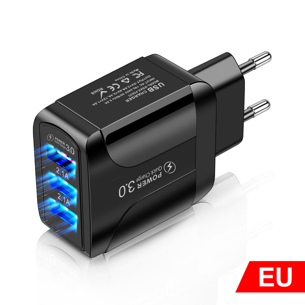 Glowing 3USB Butterfly Charger 2.5A IC Solution Tablet Travel Charger Charging Head Adapter