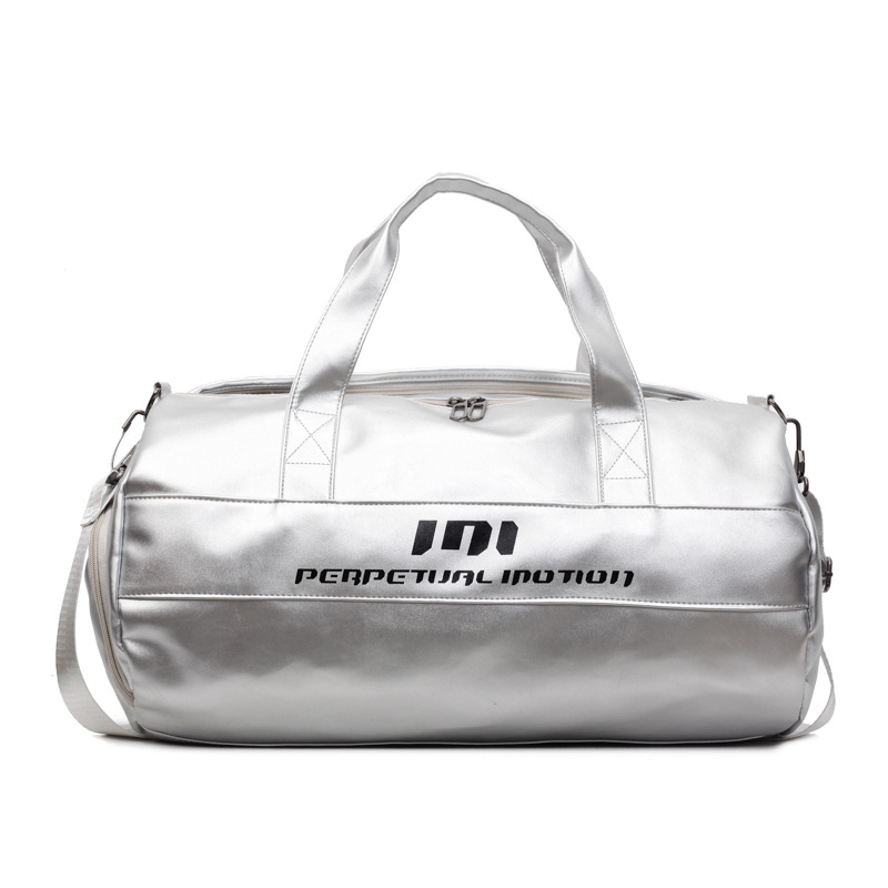 Large capacity wet-dry separation fitness bag short-distance travel bag independent shoe compartment PU leather hand-carry crossbody sports storage bag