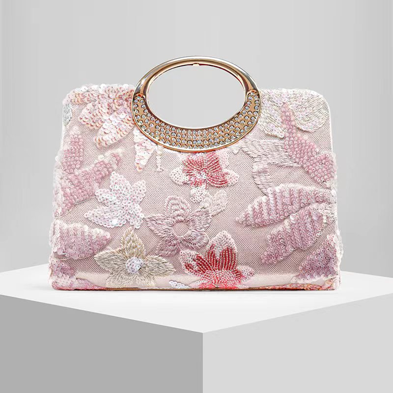 New Pearl Embroidered Evening Bag Clutch Evening Bag Wedding Bag Random Pattern