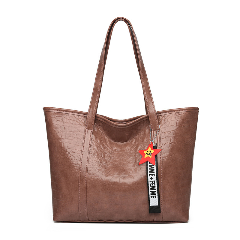 Women's bag new crocodile pattern large bag simple large capacity single shoulder crossbody bag mother bag