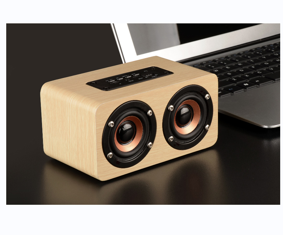 New Wireless Bluetooth Wooden Box Home High-Quality Sound Wood Grain Card Insert Speaker Supports U Disk TF Card