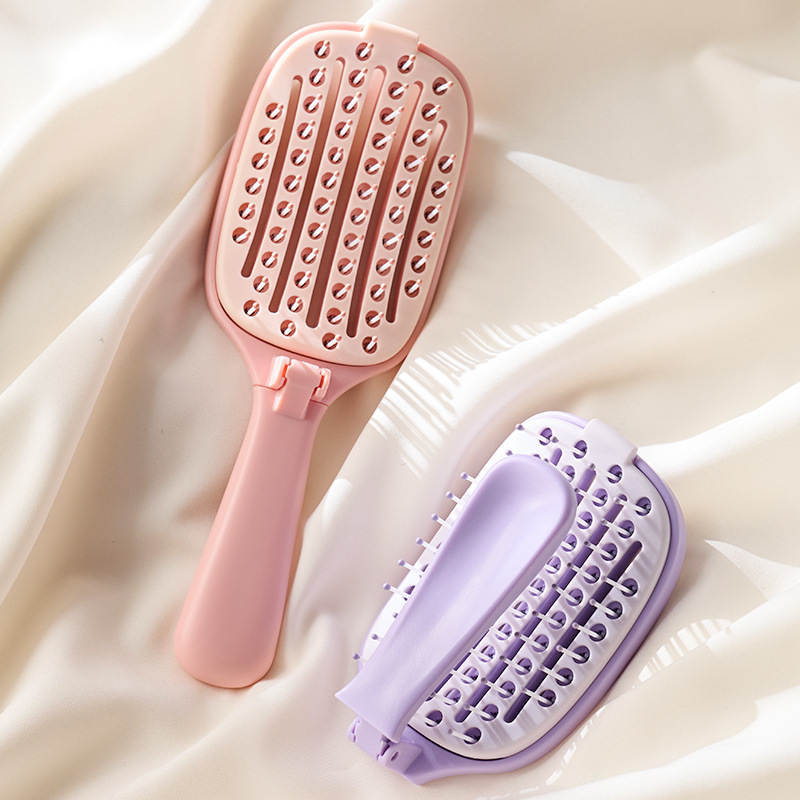 Patent Foldable Rib Comb Curling Massage Styling Fluffy Comb Multifunctional Automatic Cleaning Long Hair Comb