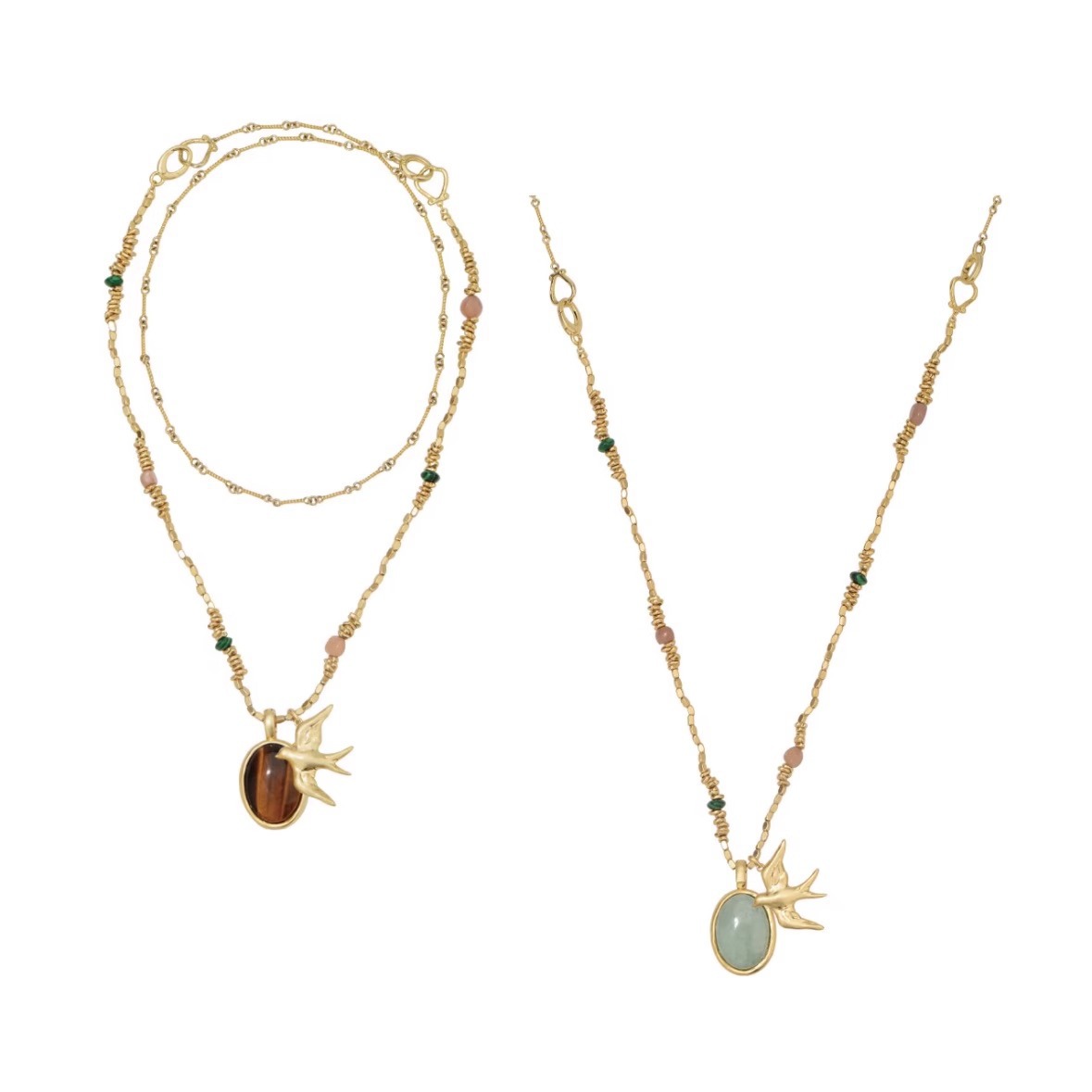 Exclusive Beaded Stone Feiyan Pendant Necklace Women Niche Summer New Long Necklace Sweater Chain