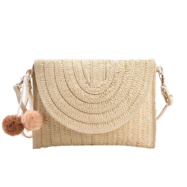 New Straw Bag Handwoven Bag Large Capacity Envelope Bag Single Shoulder Crossbody Bag Women's Vacation Beach Bag