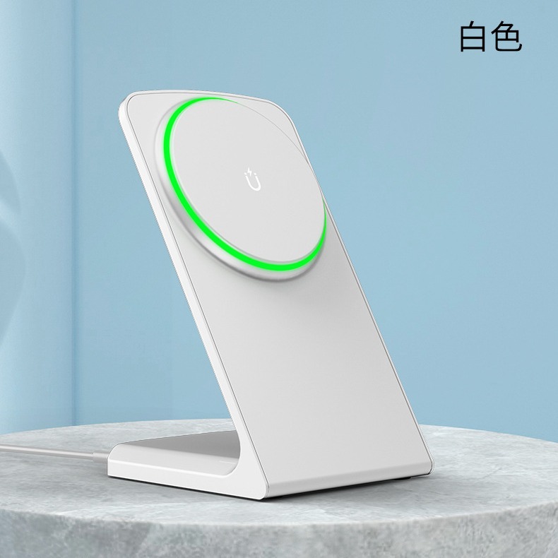 Magnetic Apple phone wireless charger desktop 15W vertical stand for Apple phone wireless charger