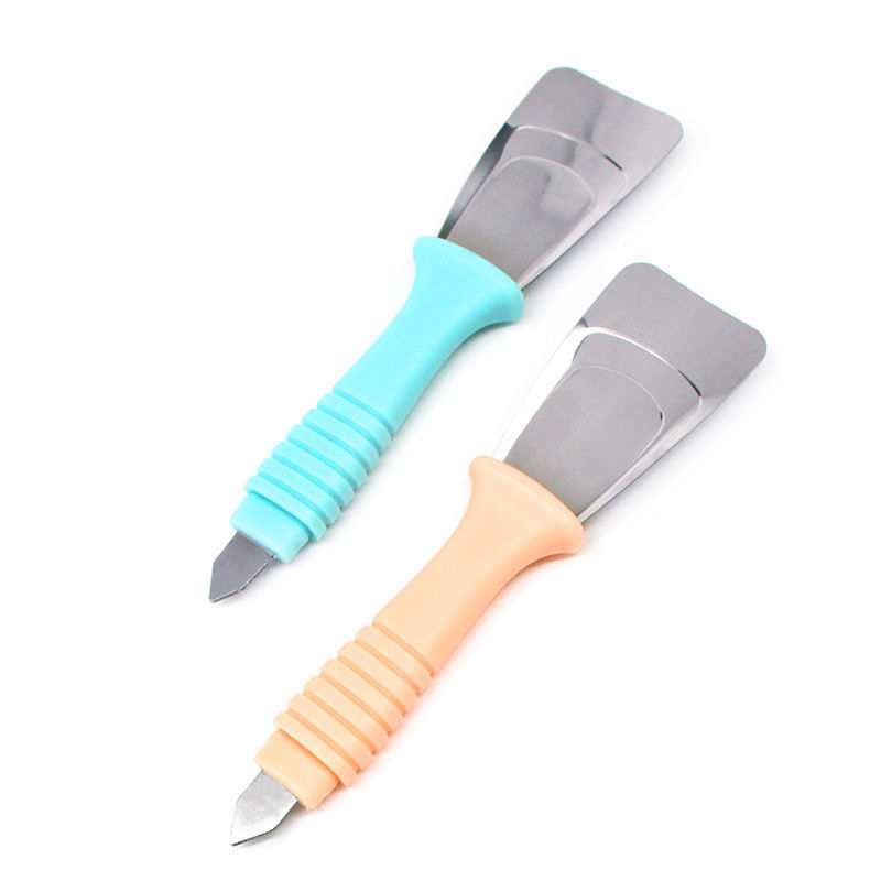 Double-head stainless steel ice remover, refrigerator ice scraper, cleaning gadget, ice shovel, defrosting shovel, kitchen tool