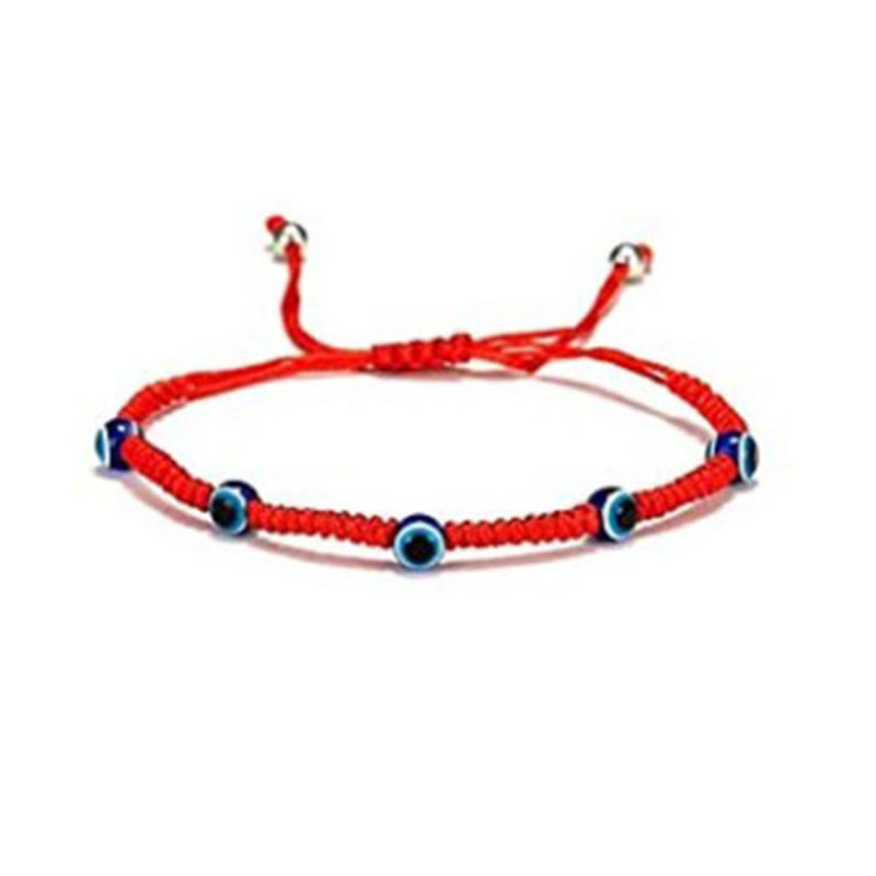Handwoven Adjustable Evil Eye Red Rope Bracelet Turkish Eye Handmade