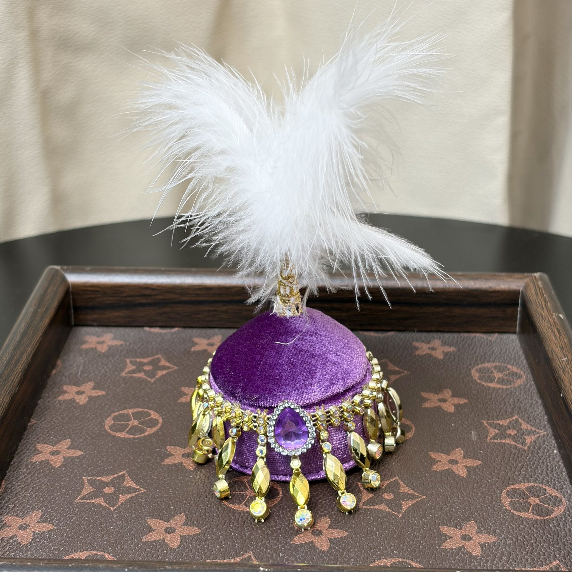 New product Xinjiang lamb hat accessory feather ethnic style diy accessory Xinjiang lamb small flower hat wholesale