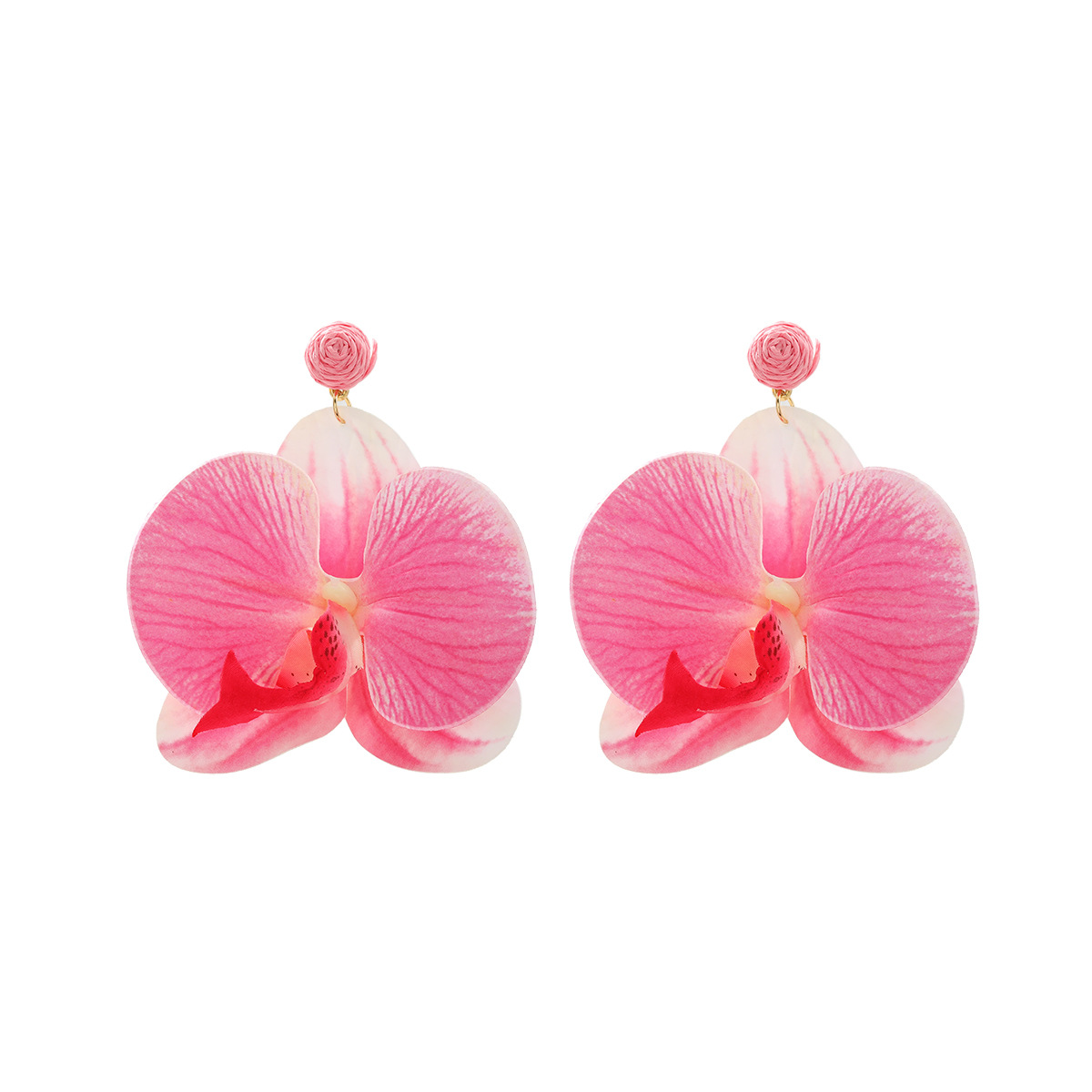 Exaggerated big brand ocean beach style butterfly flower multi-layer petal earrings for women