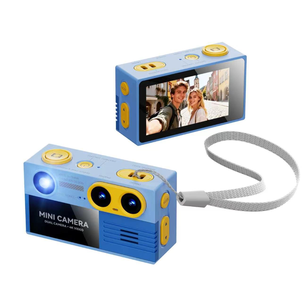 Mini Small Camera 4K HD with Screen Keychain Portable Student Travel Vlog Thumb Pendant Camera