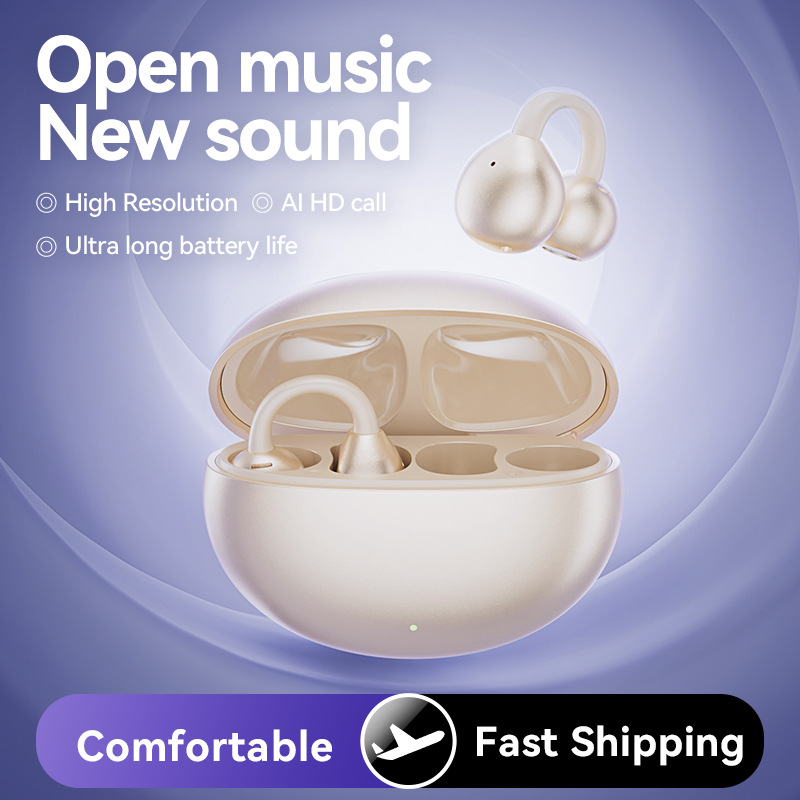 M91 Ear Clip Bluetooth Earphone Ultra Long Battery Life TWS Wireless Pair AI Translation Bluetooth Earphone