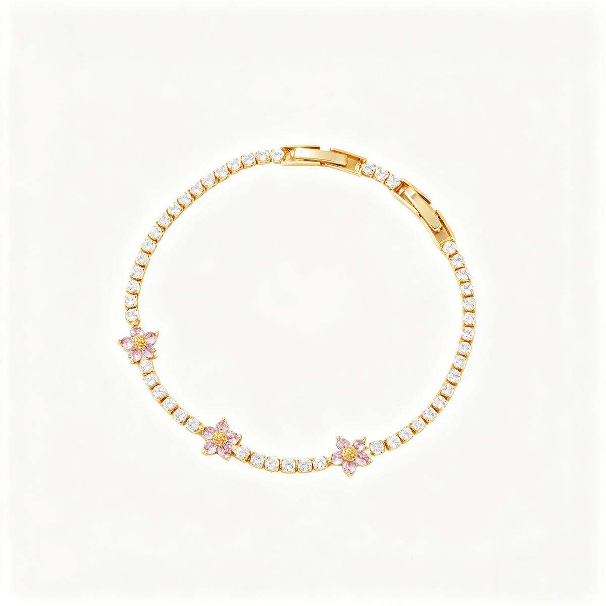 Colorful zircon bracelet women flower design niche bracelet micro-set exquisite