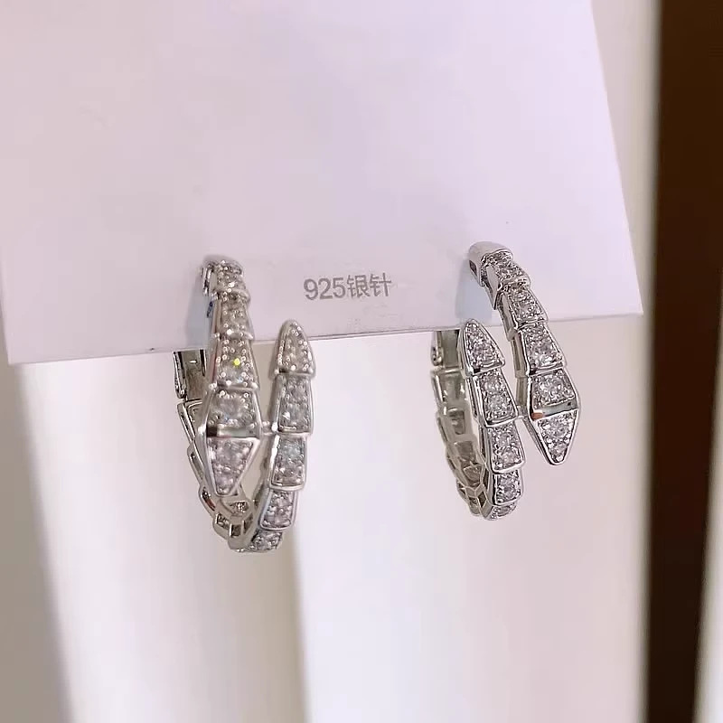 Snake Shape Zircon Earrings Ear Studs 2023 New Earrings for Women