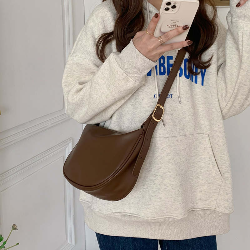 Small Trendy Bag Women's Bag 2026 New Casual Black Single Shoulder Crossbody Dumpling Bag