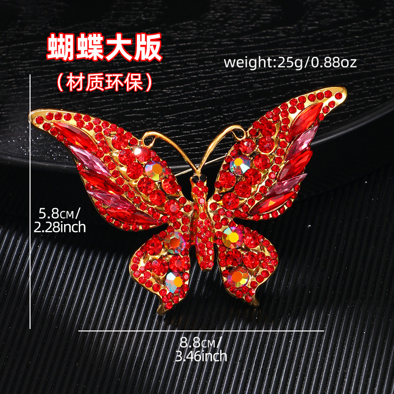 Crystal Rhinestone Butterfly Brooch Women Animal Insect Corsage Clothing Accessory Eco-Friendly Brooch