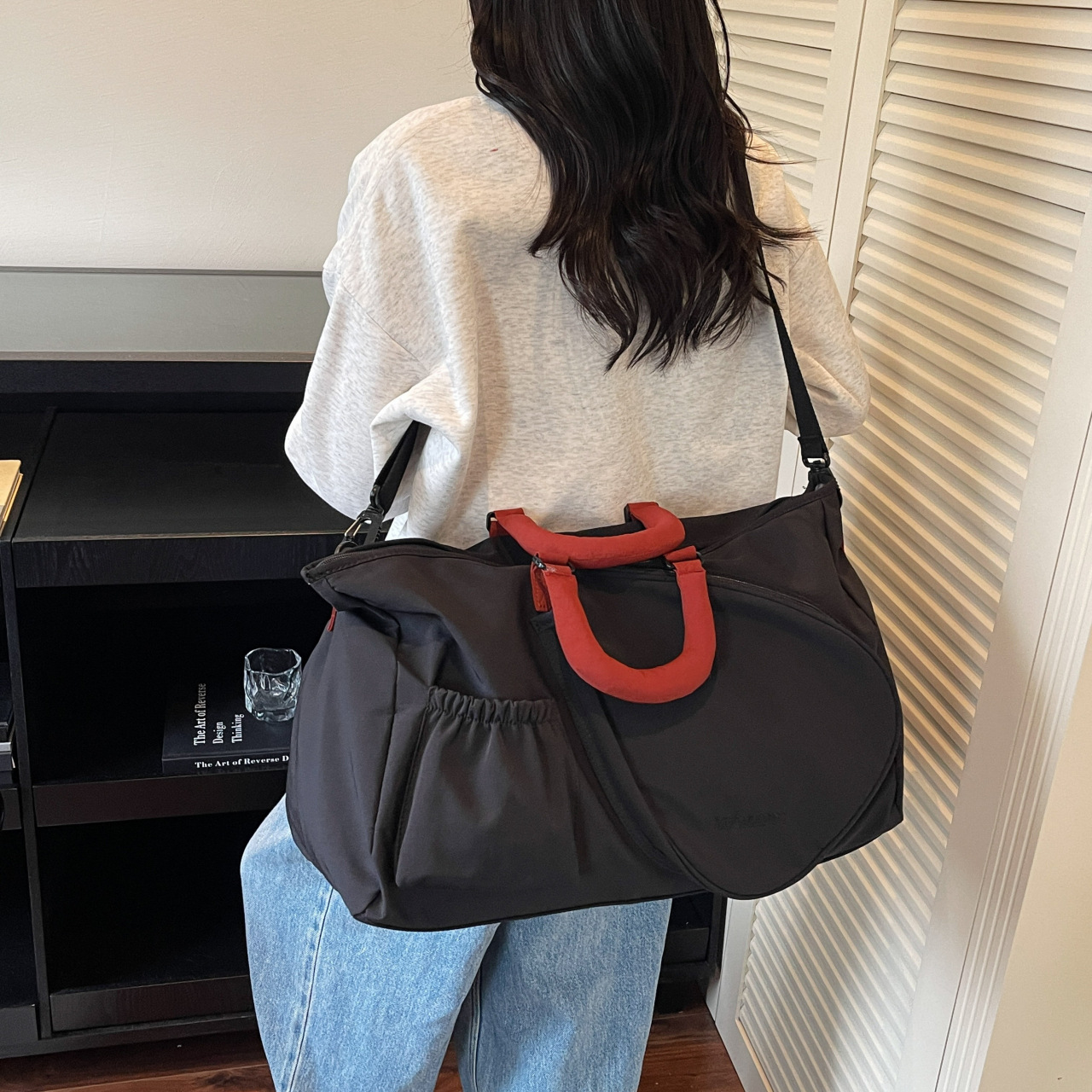 Badminton Racket Bag Large Capacity Women's Crossbody Bag Sportswear Tennis Bag Men's Handheld Sports Gym Bag