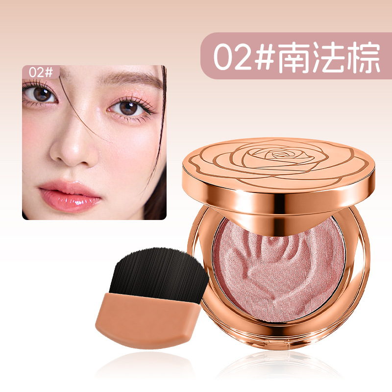 Liangnishi Soft Light Floral Blush Matte Soft Mist Enhances Complexion Long-lasting Easy to Color Multi-Use Blush